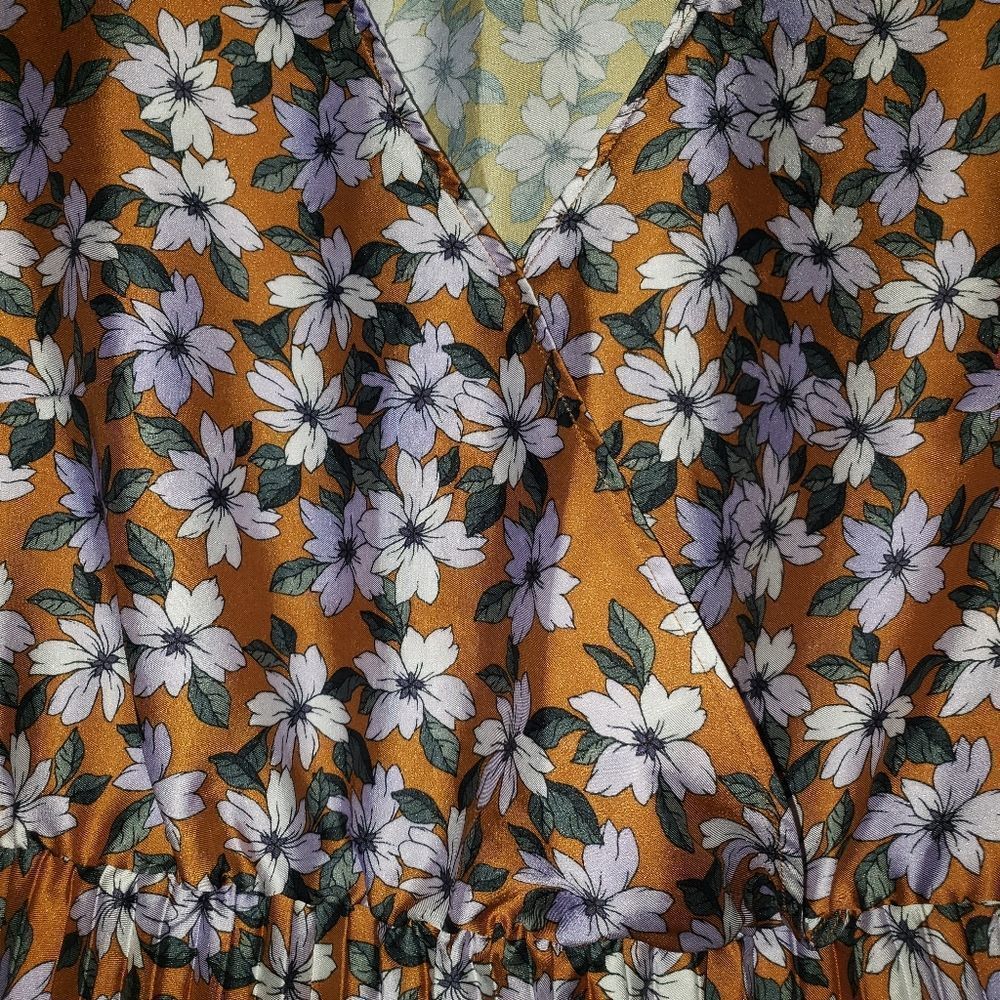 Eloquii Floral Pleated Sharkbite Dress Sz 16 - Picture 6 of 9